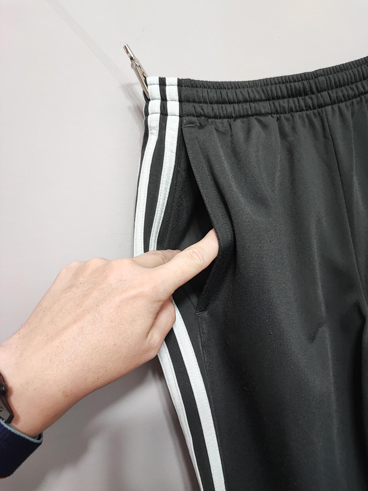 Vintage Adidas Plain Black Ankle Zip Tracksuit Bottoms Joggers Men Size Small