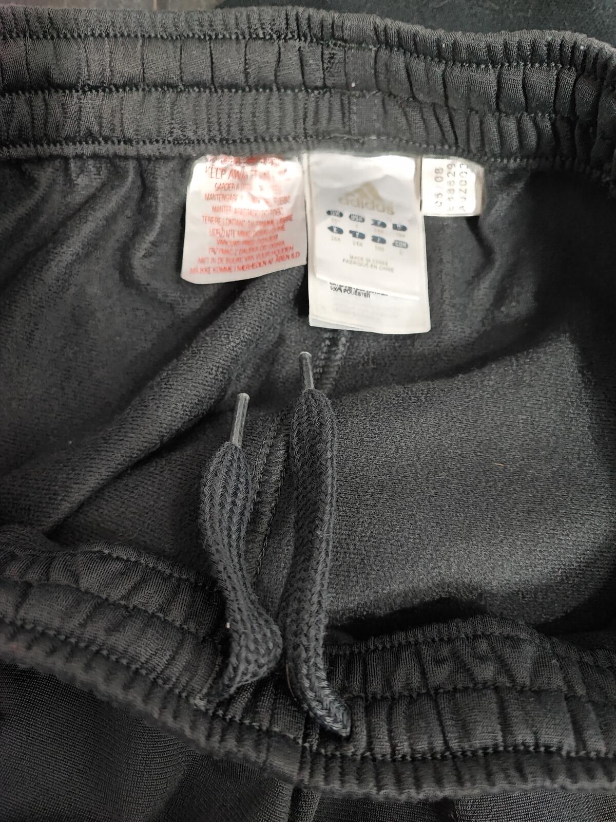 Vintage Adidas Plain Black Ankle Zip Tracksuit Bottoms Joggers Men Size Small