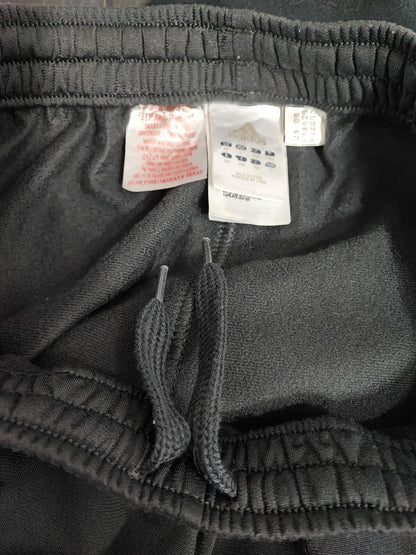 Vintage Adidas Plain Black Ankle Zip Tracksuit Bottoms Joggers Men Size Small