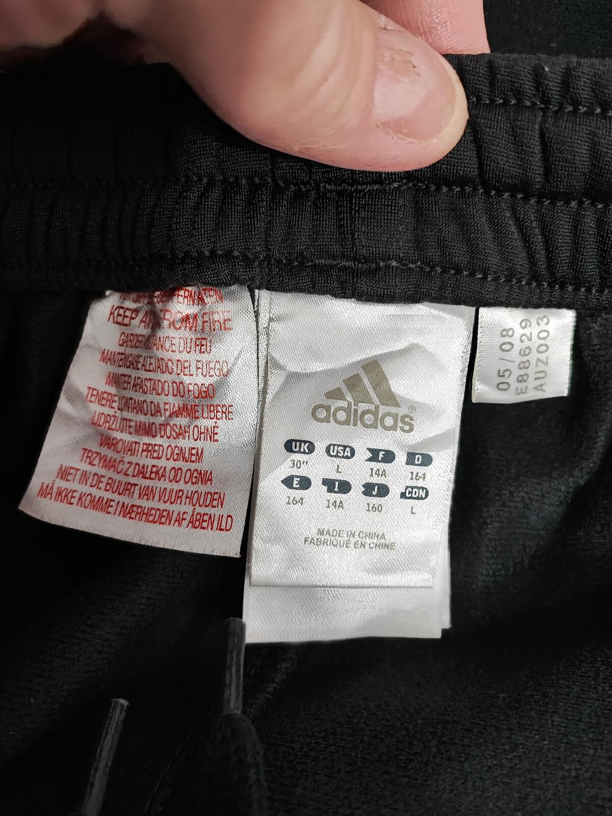 Vintage Adidas Plain Black Ankle Zip Tracksuit Bottoms Joggers Men Size Small
