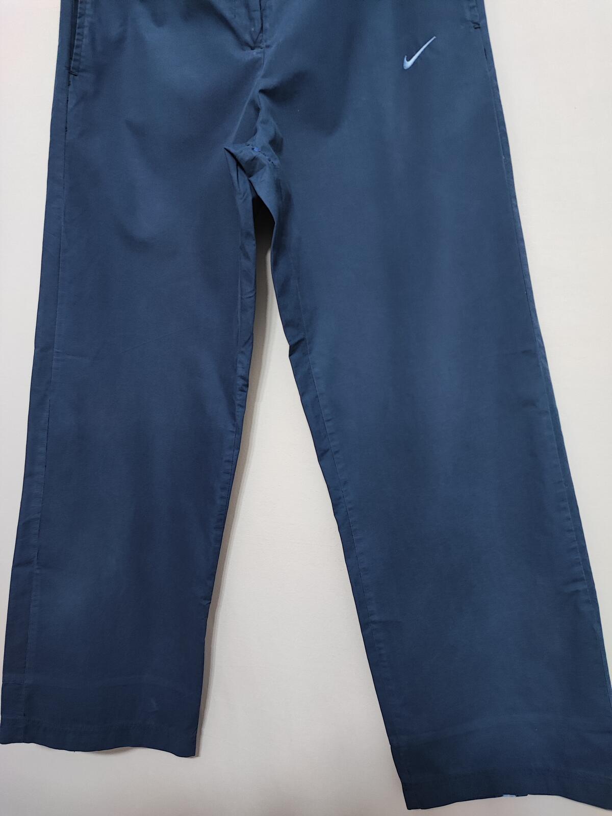 Vintage Nike Embroidered Swoosh Plain Blue Tracksuit Bottoms Joggers Size 10