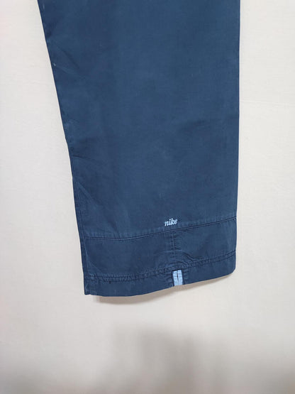 Vintage Nike Embroidered Swoosh Plain Blue Tracksuit Bottoms Joggers Size 10