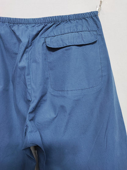 Vintage Nike Embroidered Swoosh Plain Blue Tracksuit Bottoms Joggers Size 10