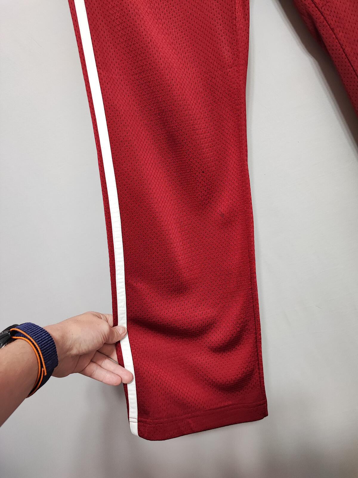 Vintage Nike Embroidered Swoosh Plain Bold Red Tracksuit Bottoms Joggers Women 8
