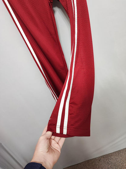 Vintage Nike Embroidered Swoosh Plain Bold Red Tracksuit Bottoms Joggers Women 8