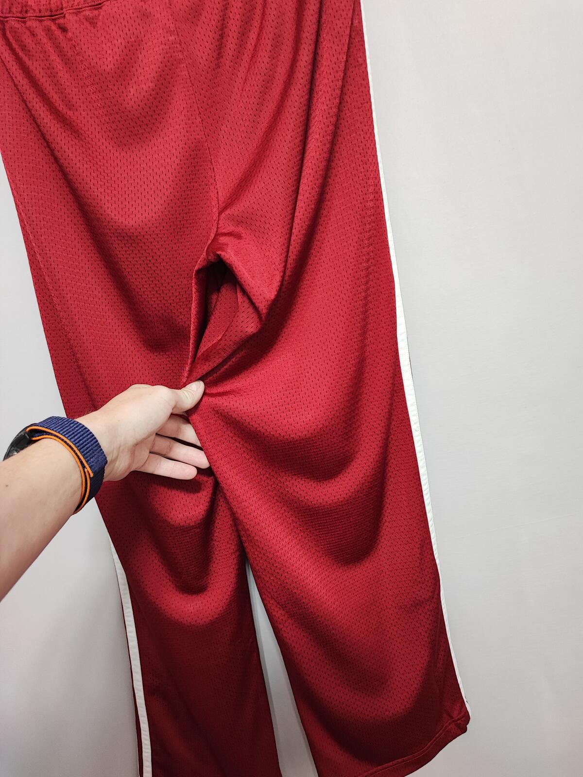 Vintage Nike Embroidered Swoosh Plain Bold Red Tracksuit Bottoms Joggers Women 8