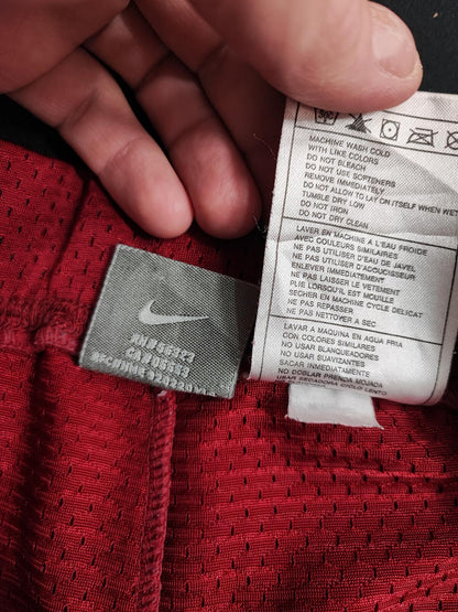 Vintage Nike Embroidered Swoosh Plain Bold Red Tracksuit Bottoms Joggers Women 8