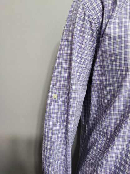 Vintage Tommy Hilfiger Checked Long Sleeve 2-Ply Cotton Shirt Purple Men Size XL