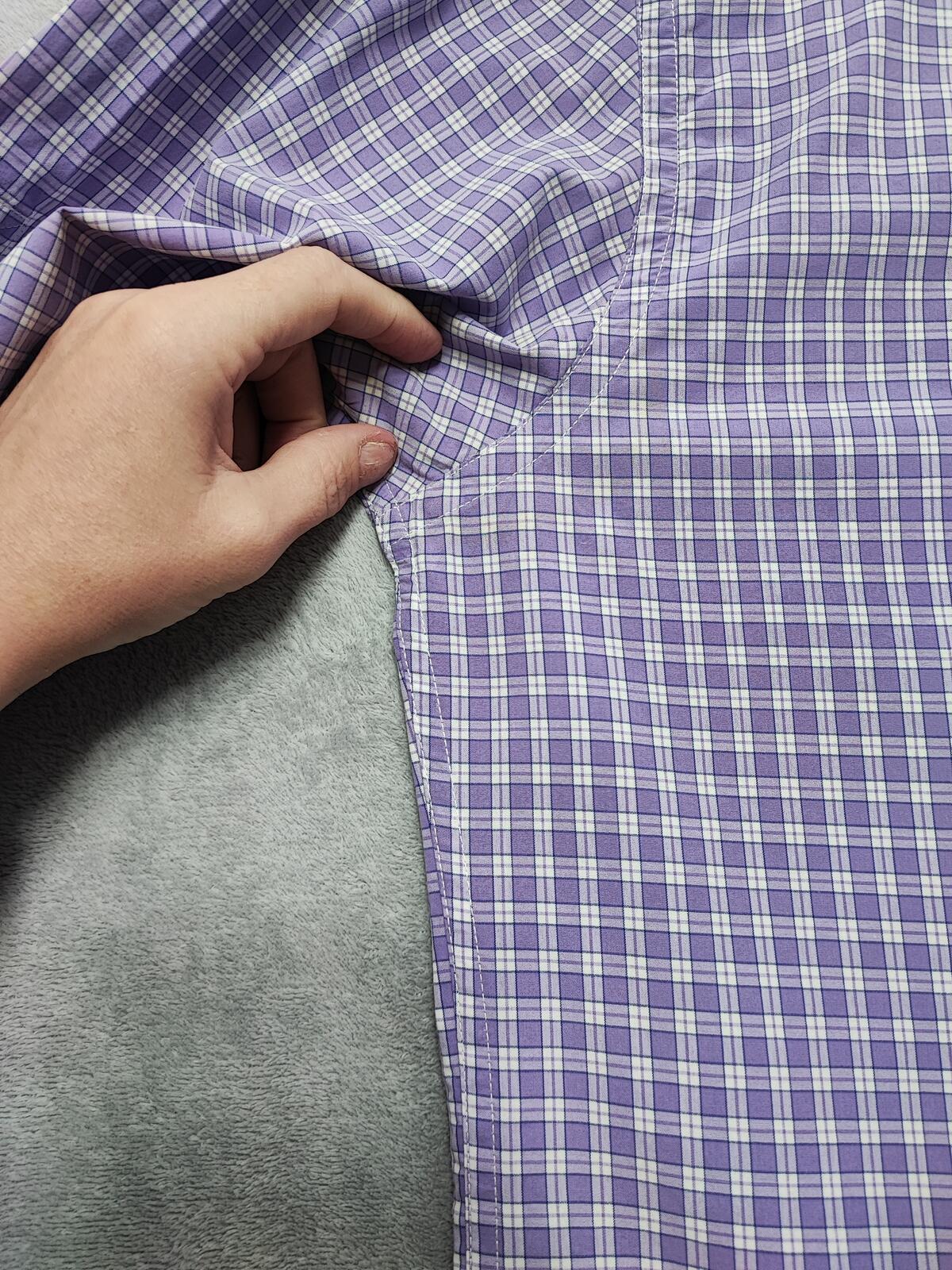 Vintage Tommy Hilfiger Checked Long Sleeve 2-Ply Cotton Shirt Purple Men Size XL