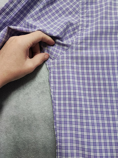 Vintage Tommy Hilfiger Checked Long Sleeve 2-Ply Cotton Shirt Purple Men Size XL