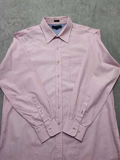 Vintage Tommy Hilfiger Plain Long Sleeve Button Down Shirt Pink Men's Size XL