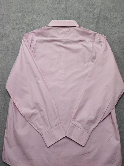 Vintage Tommy Hilfiger Plain Long Sleeve Button Down Shirt Pink Men's Size XL