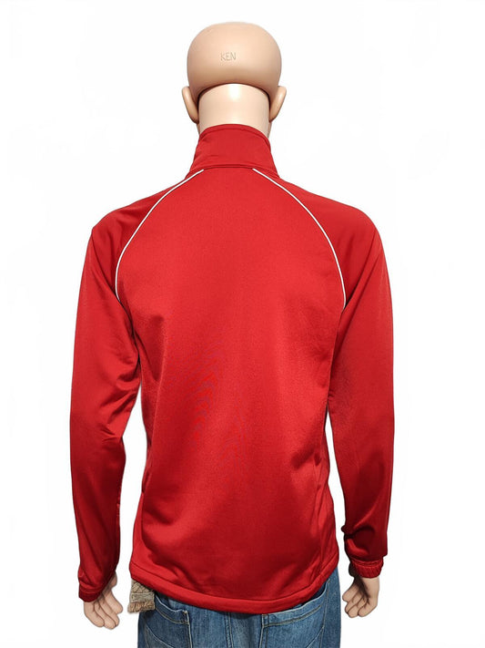 Vintage Nike Striped Long Sleeve Zip Track Jacket Red Men Size Medium