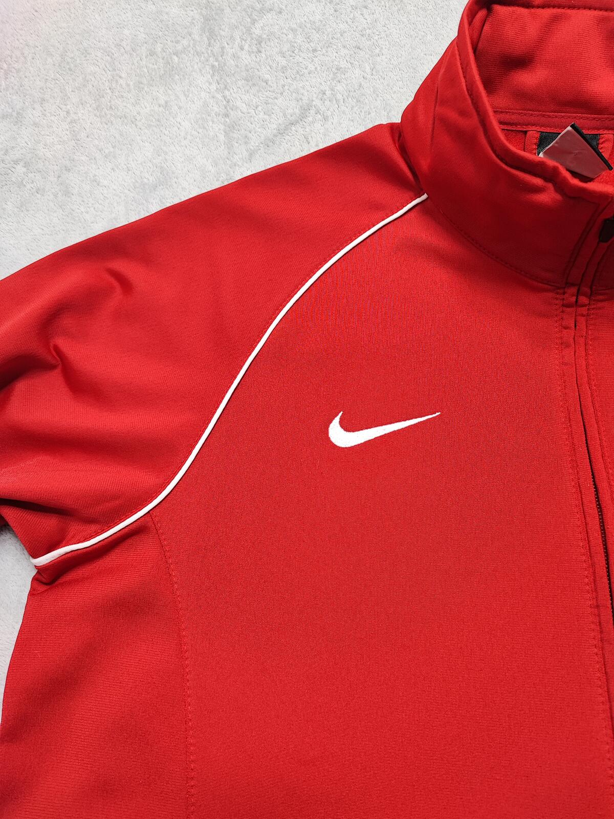 Vintage Nike Striped Long Sleeve Zip Track Jacket Red Men Size Medium
