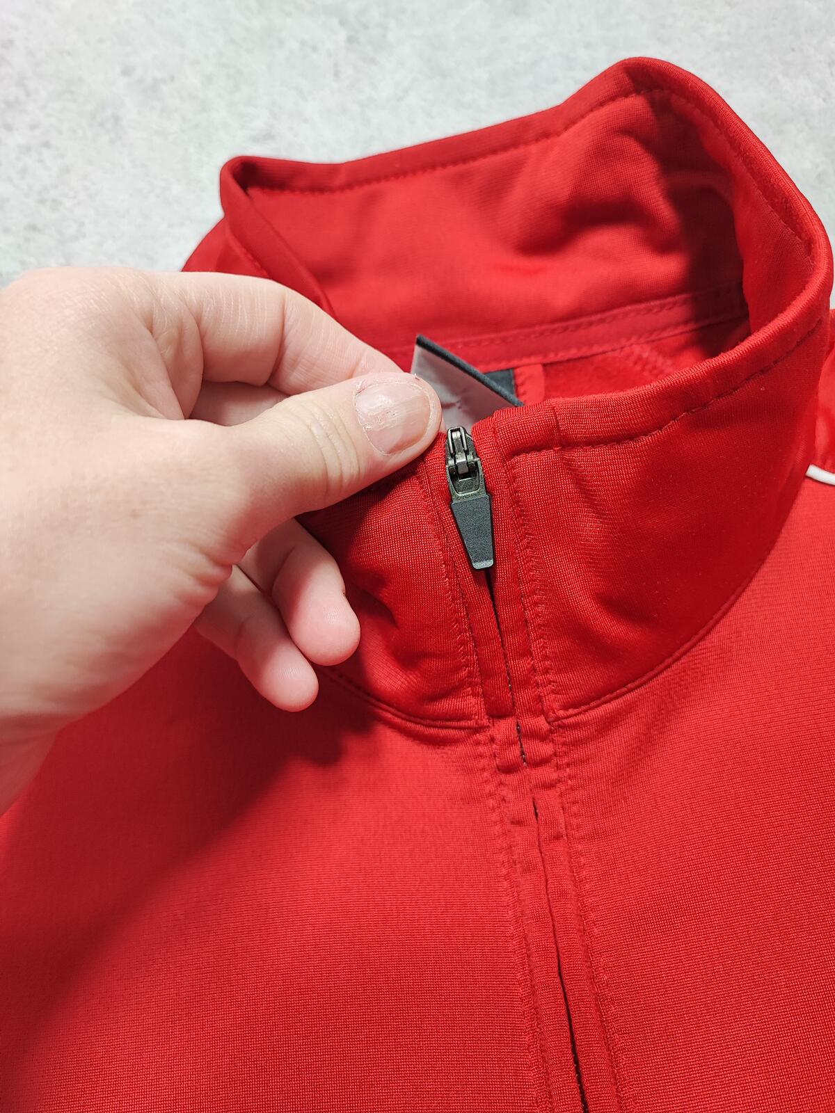 Vintage Nike Striped Long Sleeve Zip Track Jacket Red Men Size Medium