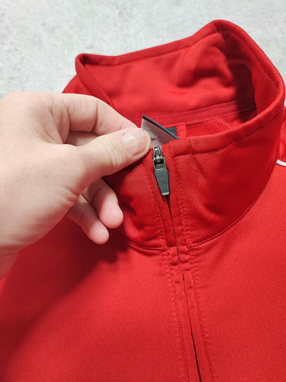 Vintage Nike Striped Long Sleeve Zip Track Jacket Red Men Size Medium