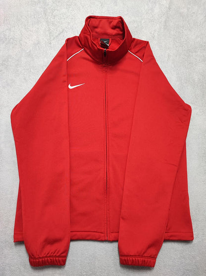 Vintage Nike Striped Long Sleeve Zip Track Jacket Red Men Size Medium