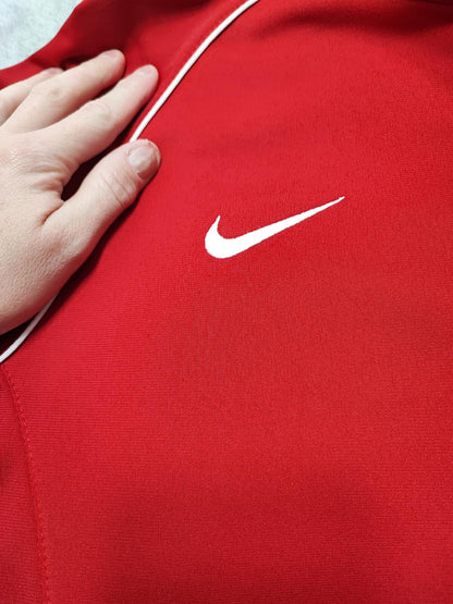 Vintage Nike Striped Long Sleeve Zip Track Jacket Red Men Size Medium