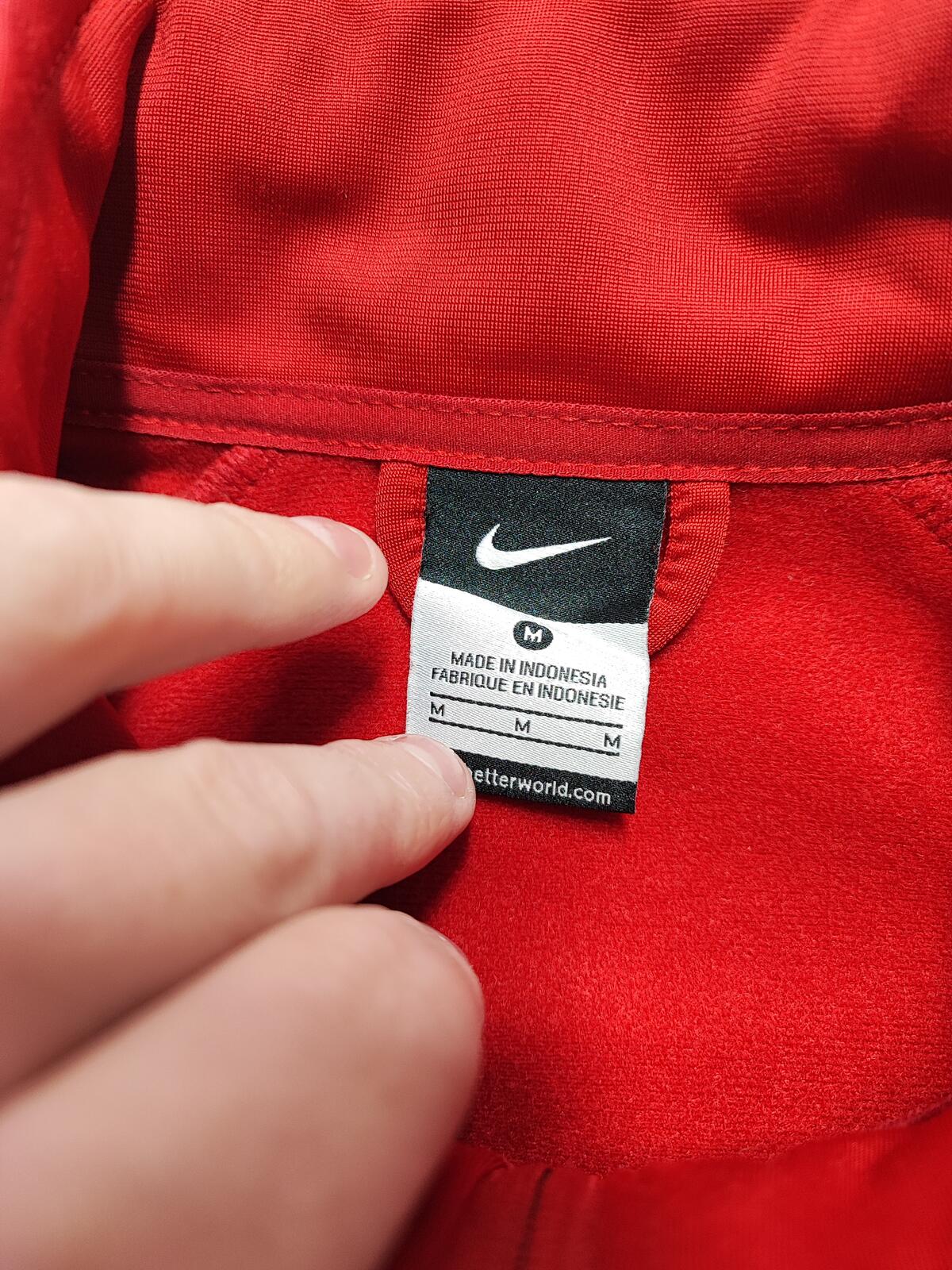 Vintage Nike Striped Long Sleeve Zip Track Jacket Red Men Size Medium