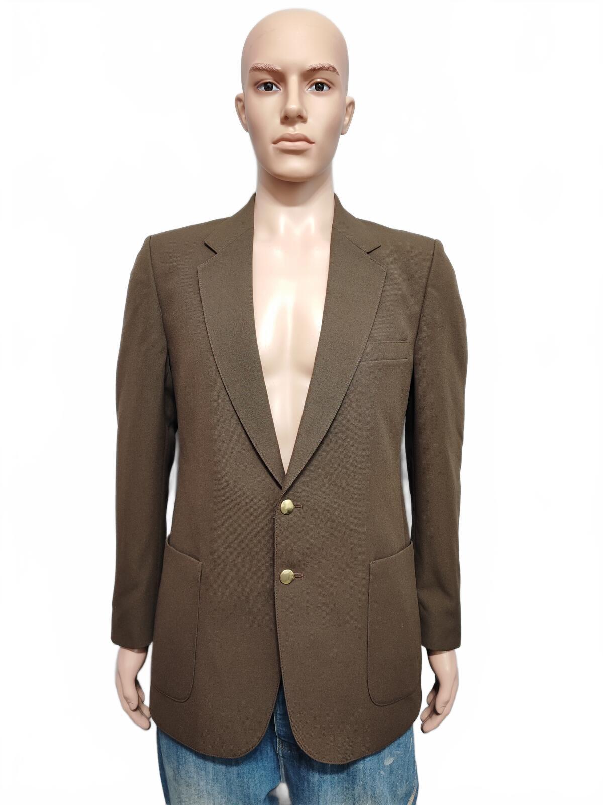 Vintage St Michael Plain Brown Single Breasted Blazer Jacket Men Size Medium