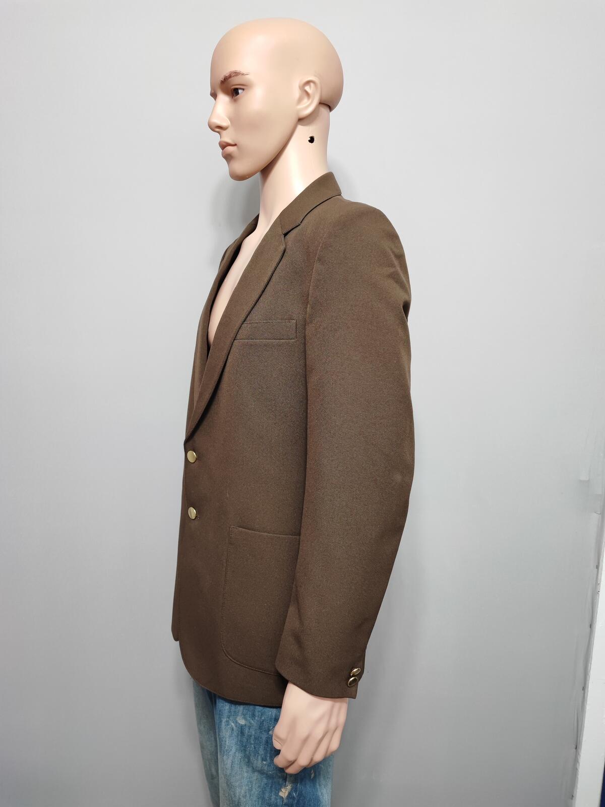 Vintage St Michael Plain Brown Single Breasted Blazer Jacket Men Size Medium