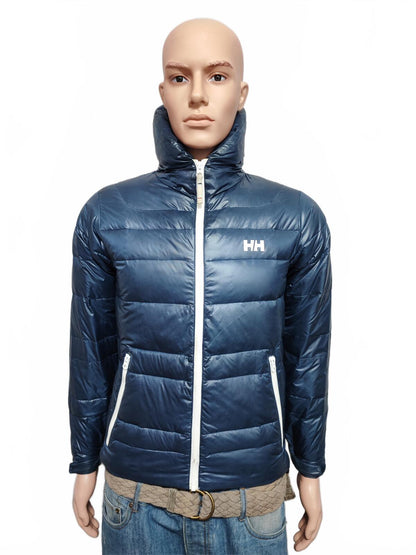 Vintage Helly Hansen Plain Navy Blue Heavily Padded Puffer Jacket Men Size Small