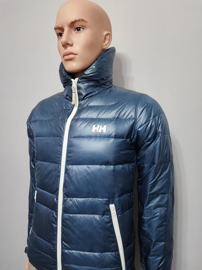Vintage Helly Hansen Plain Navy Blue Heavily Padded Puffer Jacket Men Size Small