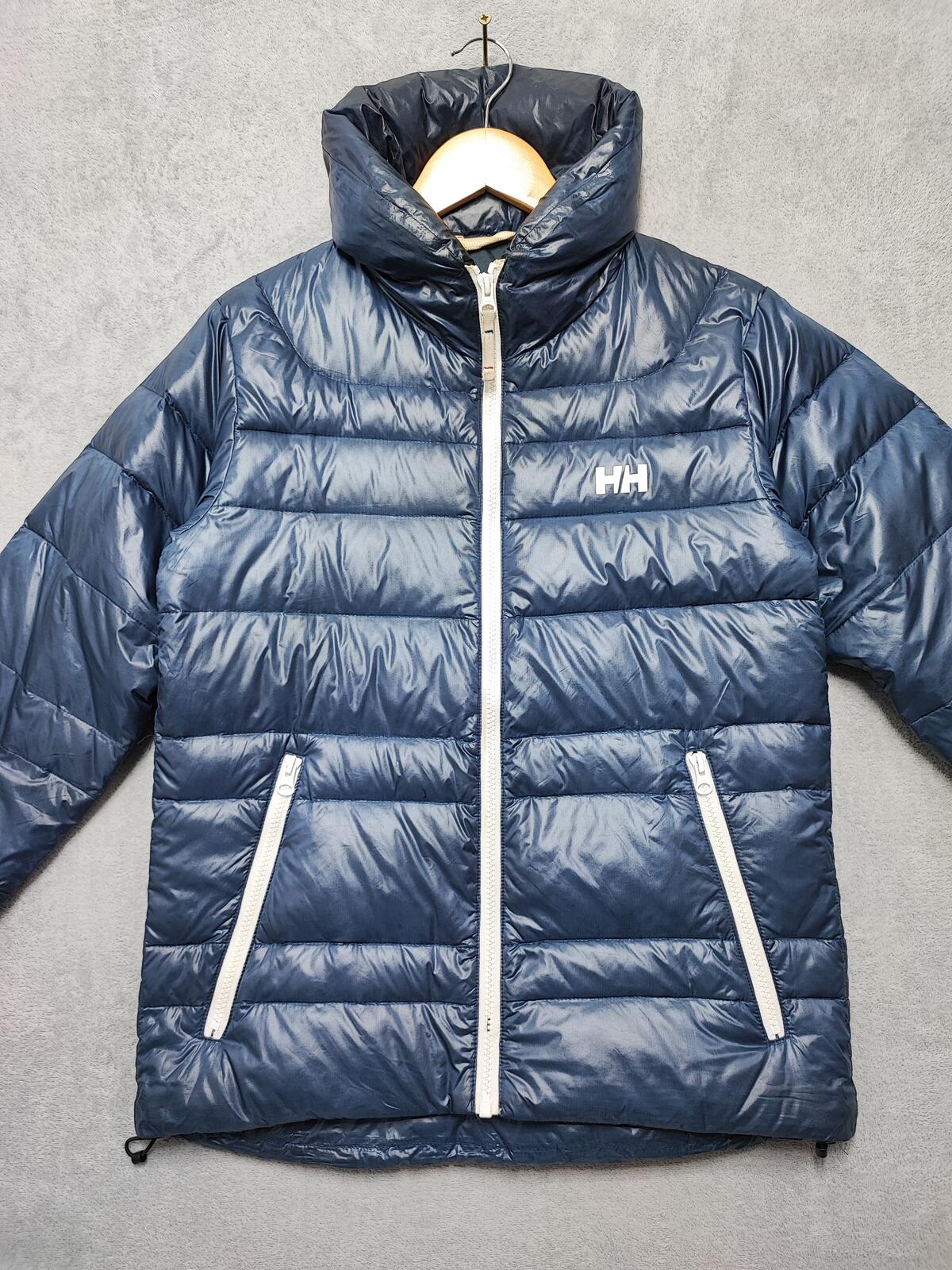 Vintage Helly Hansen Plain Navy Blue Heavily Padded Puffer Jacket Men Size Small