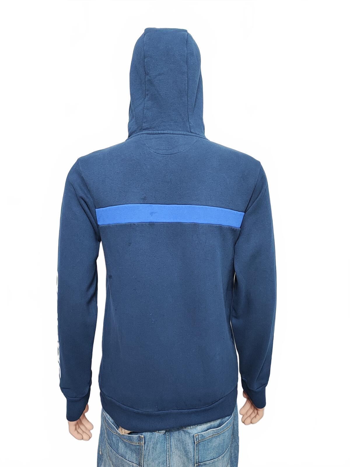 Vintage adidas Striped Hooded Track Jacket Faded Blue Men Size Medium