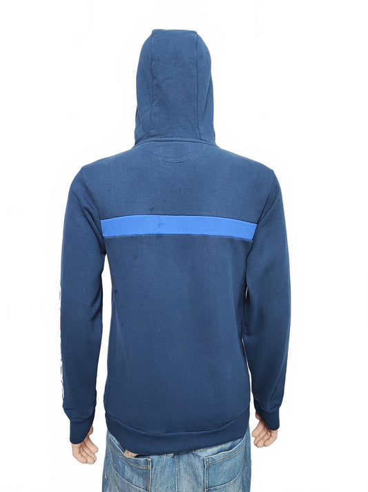 Vintage adidas Striped Hooded Track Jacket Faded Blue Men Size Medium