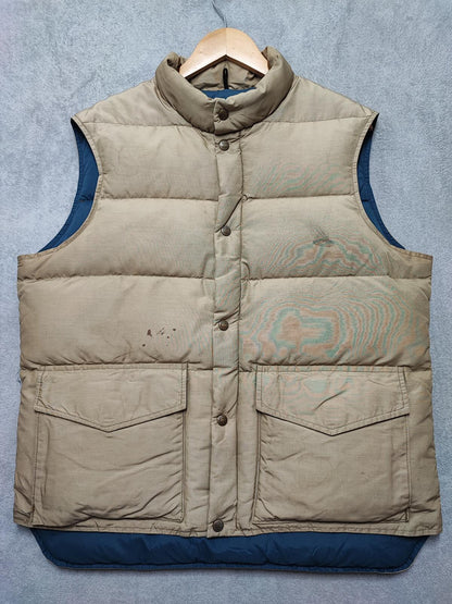 Vintage Woolrich Plain Tan Beige Padded Puffer Gilet Vest Men Size Large