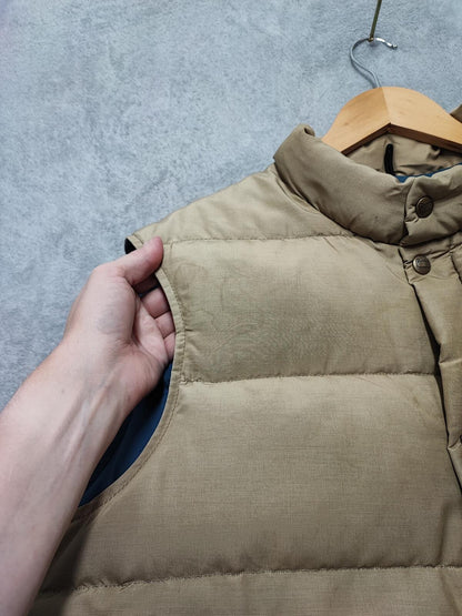 Vintage Woolrich Plain Tan Beige Padded Puffer Gilet Vest Men Size Large