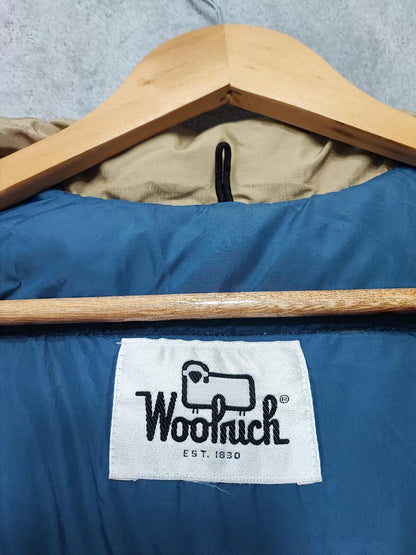 Vintage Woolrich Plain Tan Beige Padded Puffer Gilet Vest Men Size Large