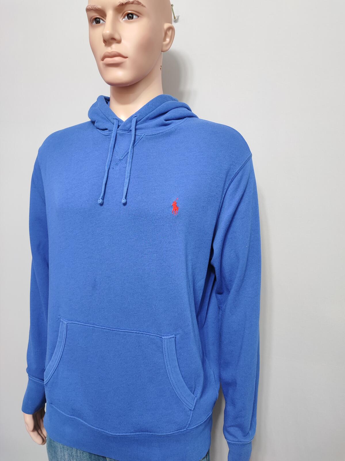 Vintage Polo Ralph Lauren Hooded Sweatshirt relaxed 90s skater Blue Men Size XL