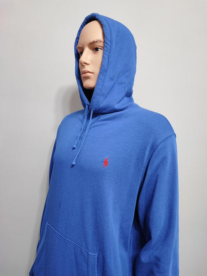 Vintage Polo Ralph Lauren Hooded Sweatshirt relaxed 90s skater Blue Men Size XL