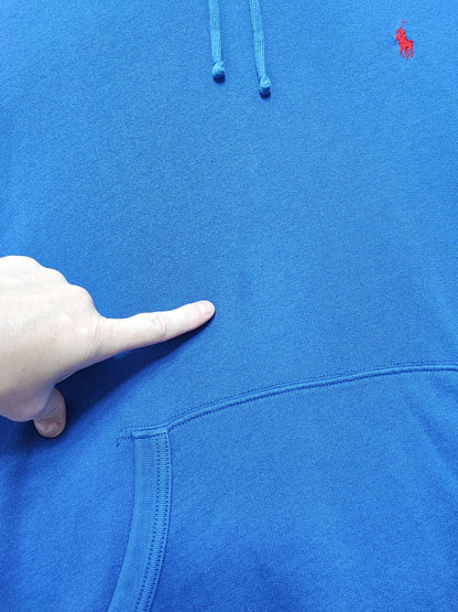 Vintage Polo Ralph Lauren Hooded Sweatshirt relaxed 90s skater Blue Men Size XL