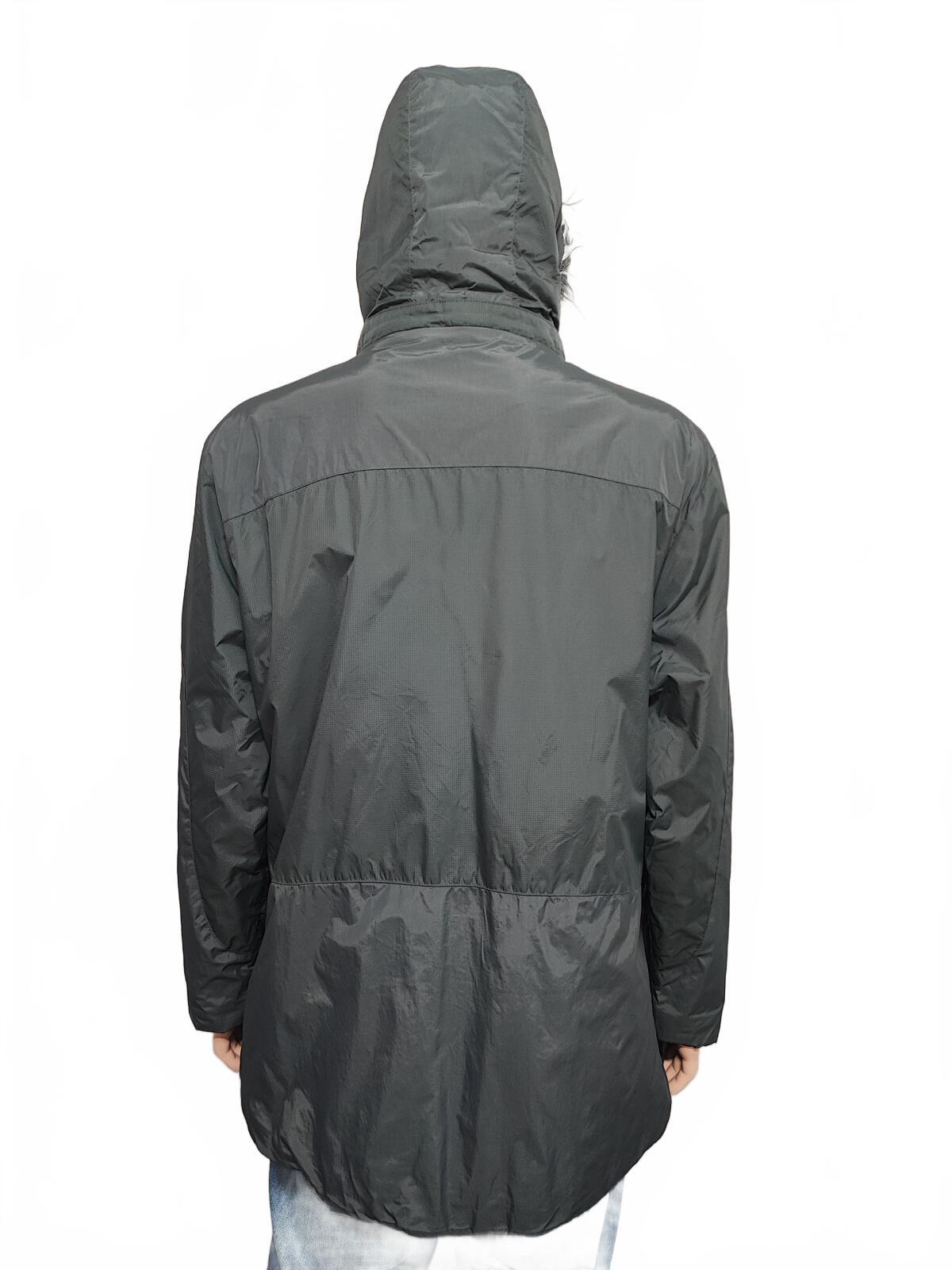 Vintage Helly Hansen Plain Grey Faux Fur Trim Hooded Parka Jacket Men Size XXL