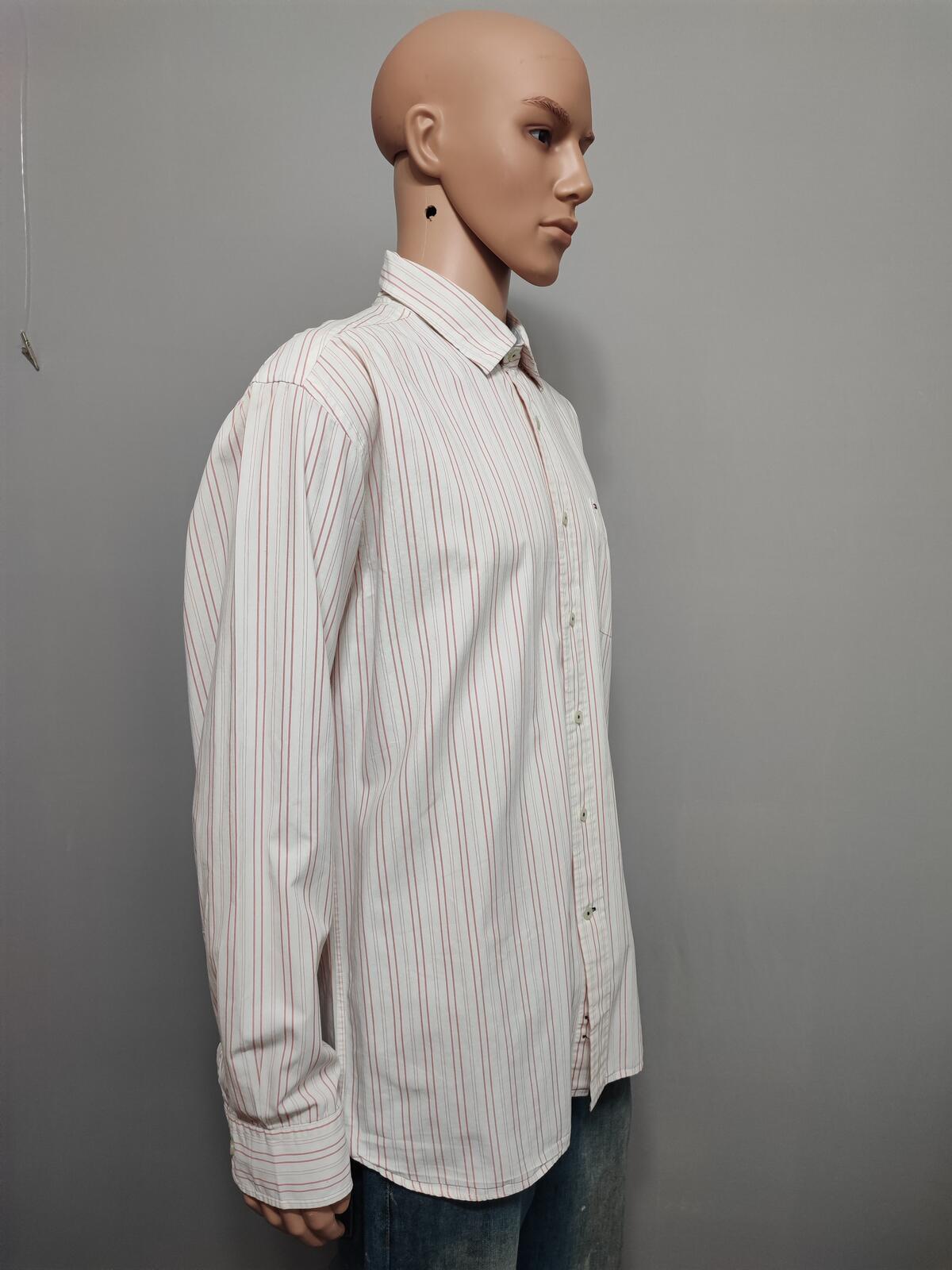 Vintage Tommy Hilfiger Striped Long Sleeve Button Down Shirt Pink Men's Size XL