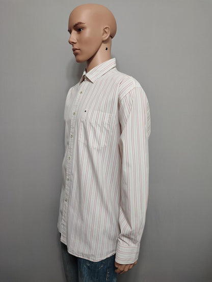 Vintage Tommy Hilfiger Striped Long Sleeve Button Down Shirt Pink Men's Size XL