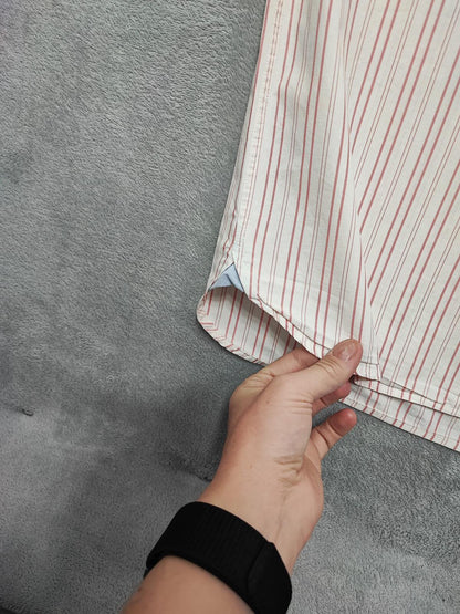 Vintage Tommy Hilfiger Striped Long Sleeve Button Down Shirt Pink Men's Size XL
