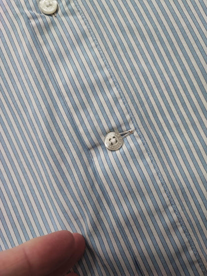 Vintage Timberland Striped Long Sleeve Shirt Sky Blue White Men's Size XL