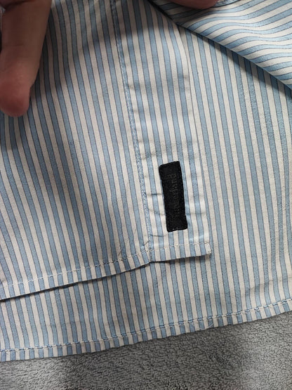 Vintage Timberland Striped Long Sleeve Shirt Sky Blue White Men's Size XL