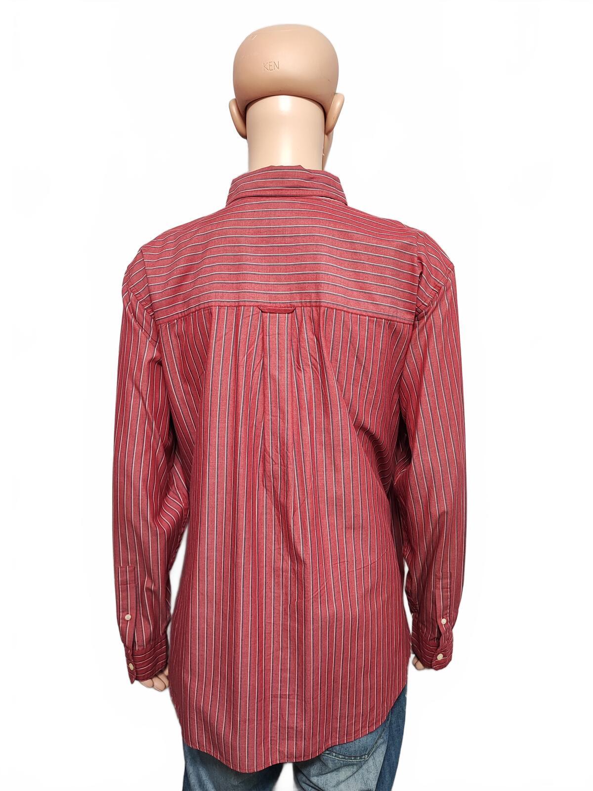 Vintage Chaps Striped Long Sleeve Shirt Red White Men's Size XXL