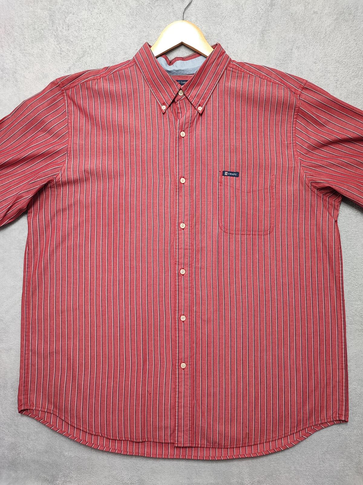 Vintage Chaps Striped Long Sleeve Shirt Red White Men's Size XXL