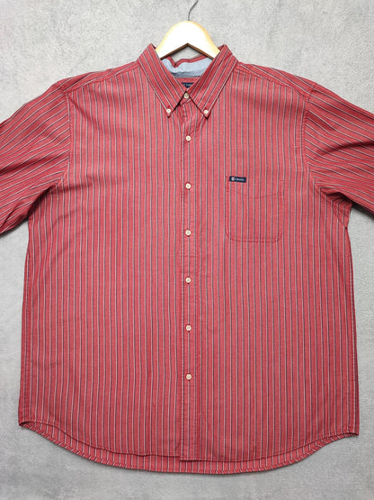 Vintage Chaps Striped Long Sleeve Shirt Red White Men's Size XXL