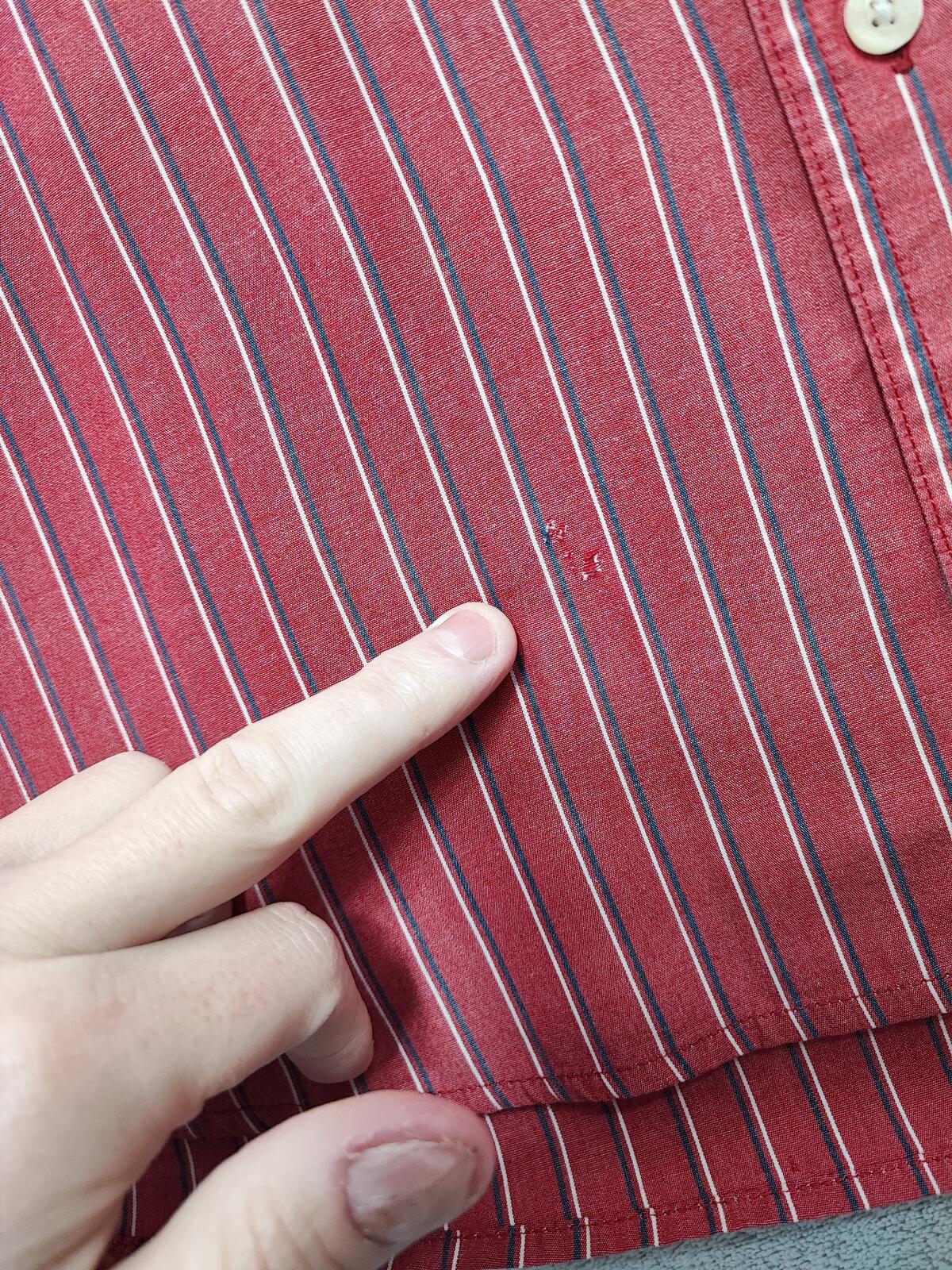 Vintage Chaps Striped Long Sleeve Shirt Red White Men's Size XXL