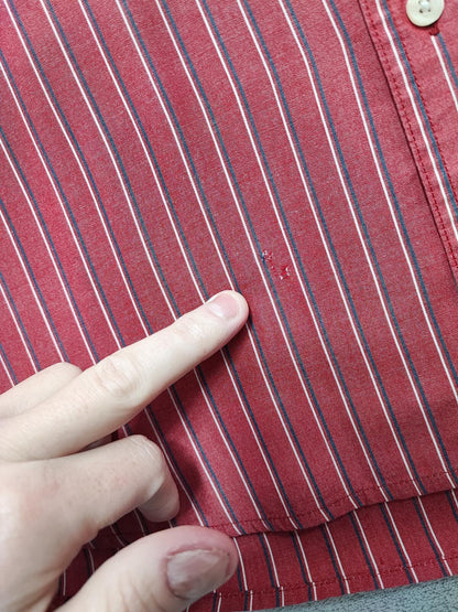 Vintage Chaps Striped Long Sleeve Shirt Red White Men's Size XXL