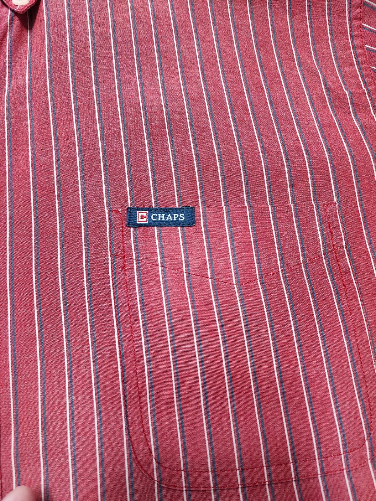 Vintage Chaps Striped Long Sleeve Shirt Red White Men's Size XXL