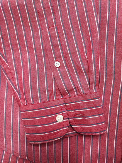 Vintage Chaps Striped Long Sleeve Shirt Red White Men's Size XXL