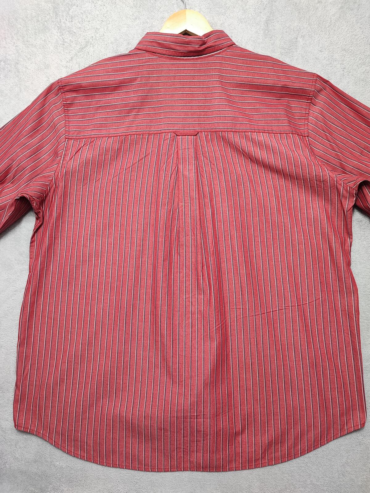 Vintage Chaps Striped Long Sleeve Shirt Red White Men's Size XXL
